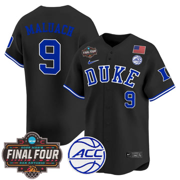 Personalized DUKE 2026 Final Four Patch Vapor Baseball Jersey - Stitched - Black / Khaman Maluach Stitched