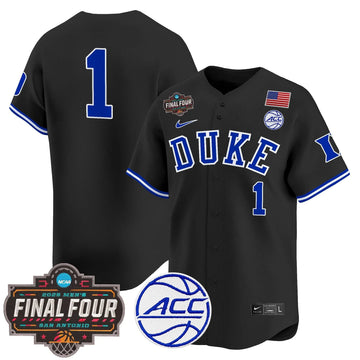 Personalized DUKE 2026 Final Four Patch Vapor Baseball Jersey - Stitched - Black / Team Stitched