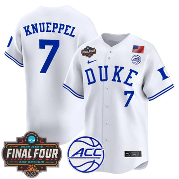 Personalized DUKE 2026 Final Four Patch Vapor Baseball Jersey - Stitched - White / Kon Knueppel Stitched