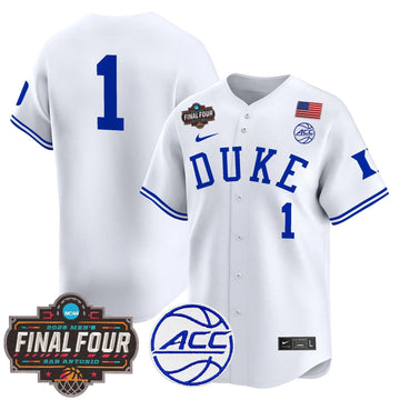 Personalized DUKE 2026 Final Four Patch Vapor Baseball Jersey - Stitched - White / Team Stitched
