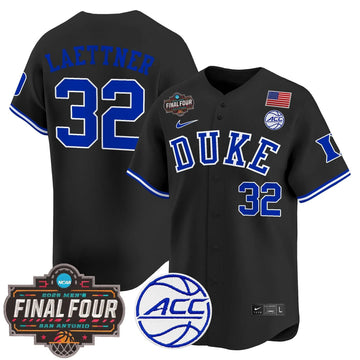 Personalized DUKE 2026 Final Four Patch Vapor Baseball Jersey - Stitched - Black / Christian Laettner Stitched