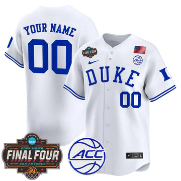 Personalized DUKE 2026 Final Four Patch Vapor Baseball Custom Jersey - Stitched - White Stitched