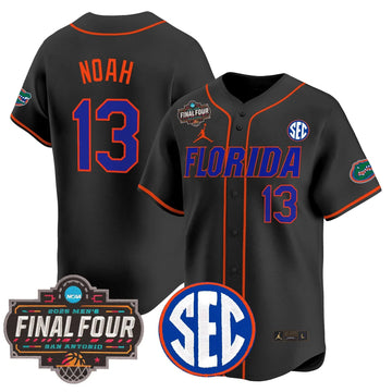 Personalized FG 2026 Final Four Patch Vapor Baseball Jersey - Stitched - Black / Joakim Noah Stitched