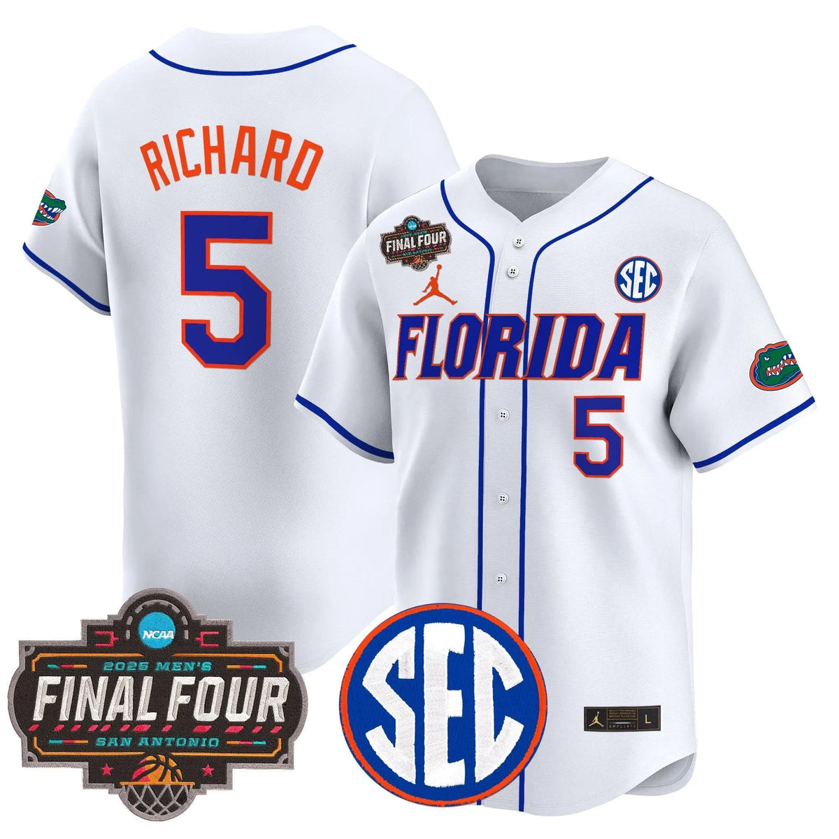 Personalized FG 2026 Final Four Patch Vapor Baseball Jersey - Stitched - White / Will Richard Stitched