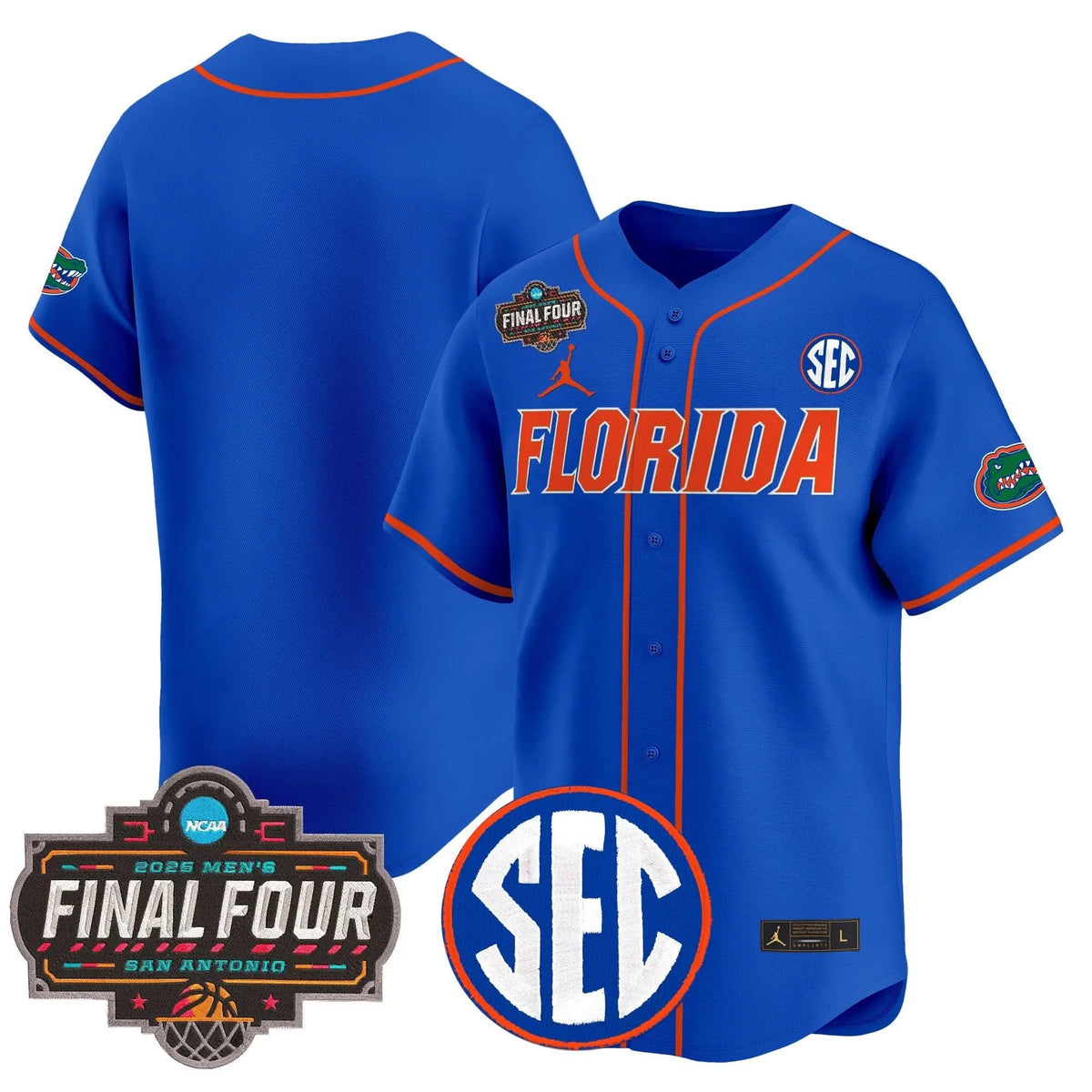 Personalized FG 2026 Final Four Patch Vapor Baseball Jersey - Stitched - Royal / Team Stitched