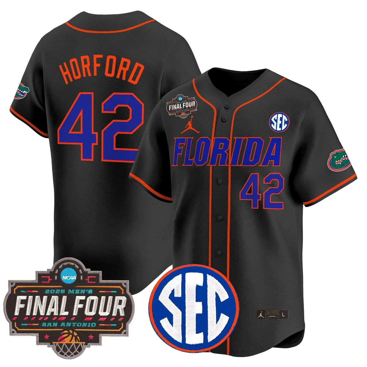 Personalized FG 2026 Final Four Patch Vapor Baseball Jersey - Stitched - Black / Al Horford Stitched