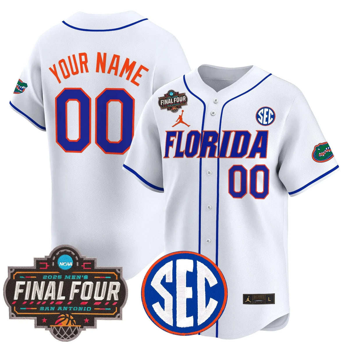 Personalized FG 2026 Final Four Patch Vapor Baseball Custom Jersey - Stitched - White Stitched