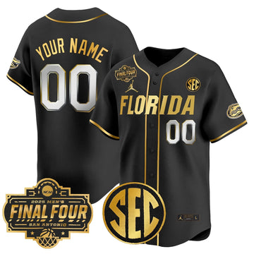 Personalized FG 2026 Final Four Patch Vapor Baseball Custom Jersey - Stitched - Black Gold Stitched