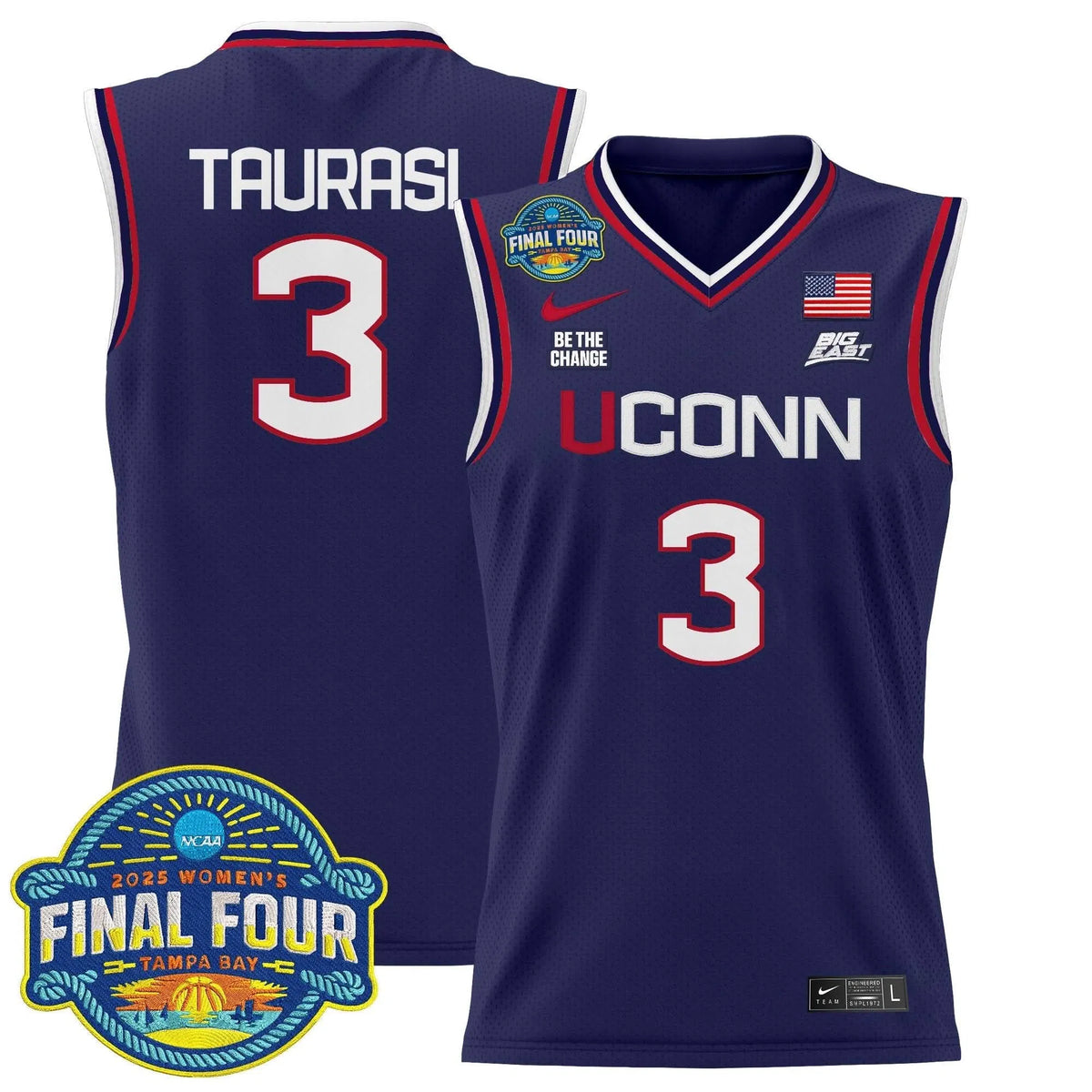 Personalized UCONN 2026 Big Eat Women's Final Four Patch Lightweight Basketball Jersey - Stitched - Navy / Diana Taurasi Stitched