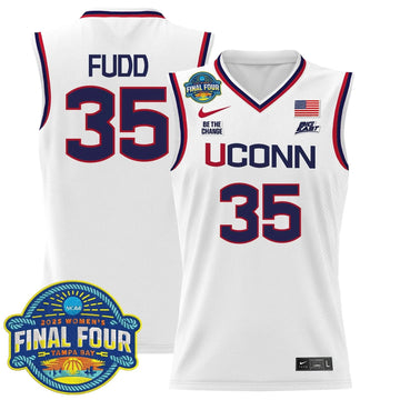 Personalized UCONN 2026 Big Eat Women's Final Four Patch Lightweight Basketball Jersey - Stitched - White / Azzi Fudd Stitched