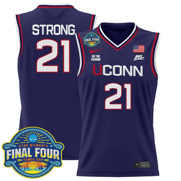 Personalized UCONN 2026 Big Eat Women's Final Four Patch Lightweight Basketball Jersey - Stitched - Navy / Sarah Strong Stitched