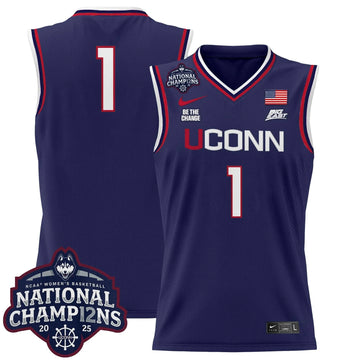 Personalized UCONN 2026 Women's National Champions Patch Lightweight Basketball Jersey - Stitched - Navy / #1 Team Stitched
