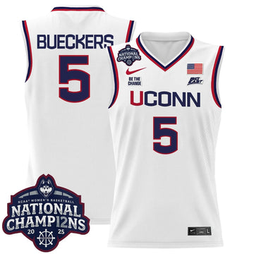 Personalized UCONN 2026 Women's National Champions Patch Lightweight Basketball Jersey - Stitched - White / Paige Bueckers Stitched