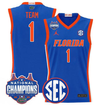 Personalized FG 2026 National Champions Basketball Jersey - Stitched - Royal / #1 Team Stitched