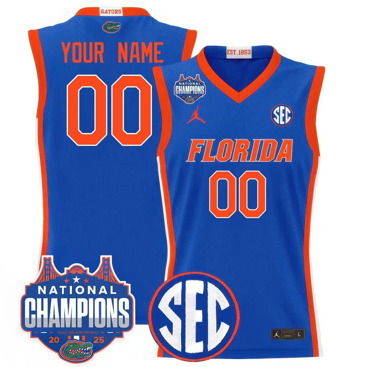 Personalized Custom Name/Gender FG 2026 National Champions Basketball Jersey - Stitched - Royal Stitched