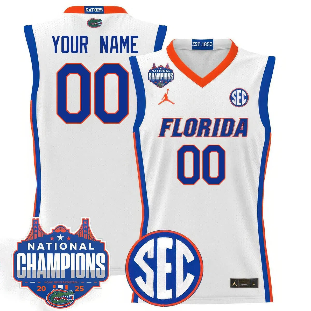Personalized Custom Name/Gender FG 2026 National Champions Basketball Jersey - Stitched - White Stitched