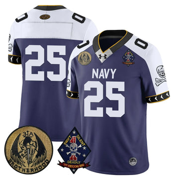 Personalized NM Lacrosse Jolly Rogers Vapor Limited Jersey - Team - 25 / Navy Alternate Stitched