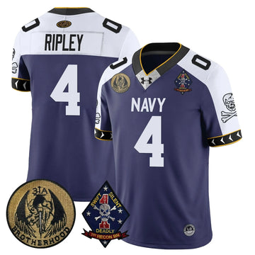 Personalized NM Lacrosse Jolly Rogers Vapor Limited Jersey - Race Ripley - 4 / Navy Alternate Stitched