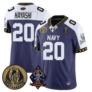 Personalized NM Lacrosse Jolly Rogers Vapor Limited Jersey - Zach Hayashi - 20 / Navy Alternate Stitched