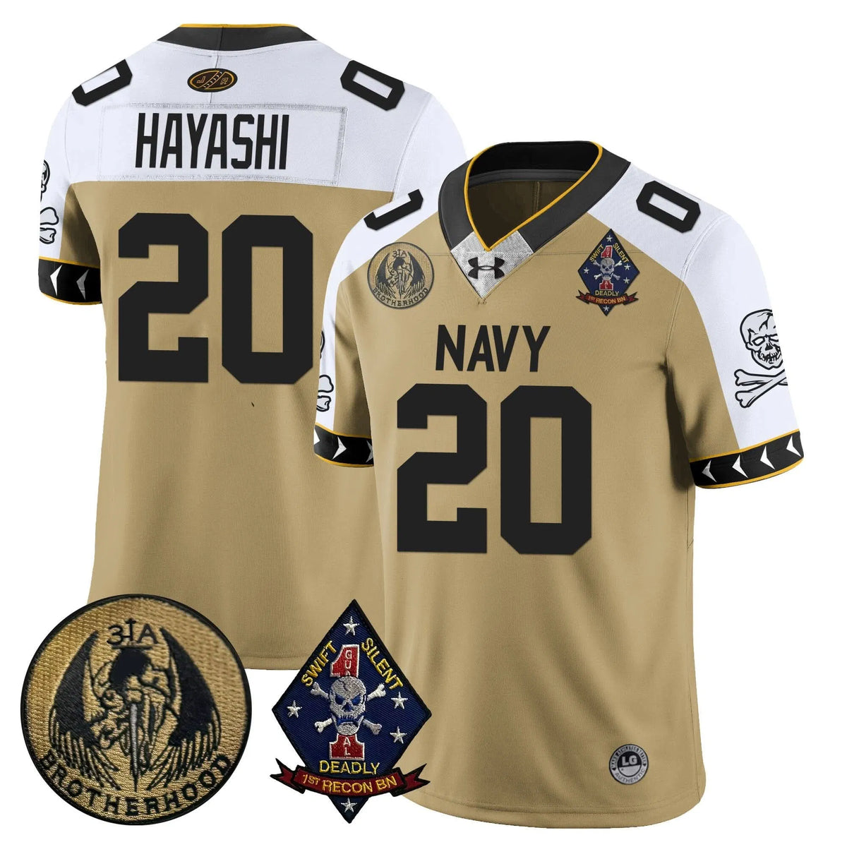 Personalized NM Lacrosse Jolly Rogers Vapor Limited Jersey - Zach Hayashi - 20 / Gold Alternate Stitched