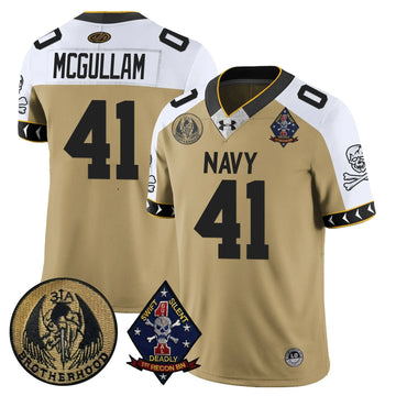 Personalized NM Lacrosse Jolly Rogers Vapor Limited Jersey - Ian McGullam - 41 / Gold Alternate Stitched