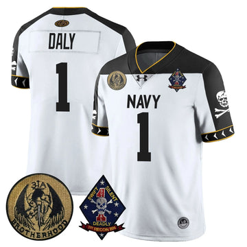 Personalized NM Lacrosse Jolly Rogers Vapor Limited Jersey - Dan Daly - 1 / White Stitched