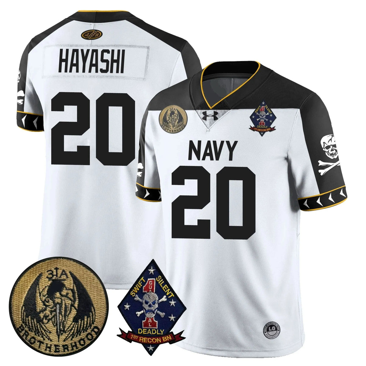 Personalized NM Lacrosse Jolly Rogers Vapor Limited Jersey - Zach Hayashi - 20 / White Stitched