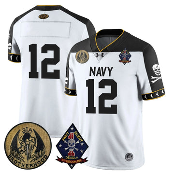 Personalized NM Lacrosse Jolly Rogers Vapor Limited Jersey - #12 / White Stitched