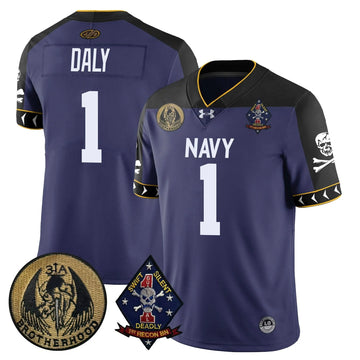 Personalized NM Lacrosse Jolly Rogers Vapor Limited Jersey - Dan Daly - 1 / Navy Stitched