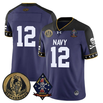 Personalized NM Lacrosse Jolly Rogers Vapor Limited Jersey - #12 / Navy Stitched