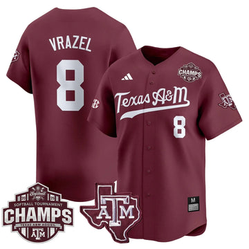 Personalized Aggies 2026 SEC Softball Conference Tournament Champions Patch Vapor Premier Limited Jersey - Stitched - Maroon / Frankie Vrazel Stitched