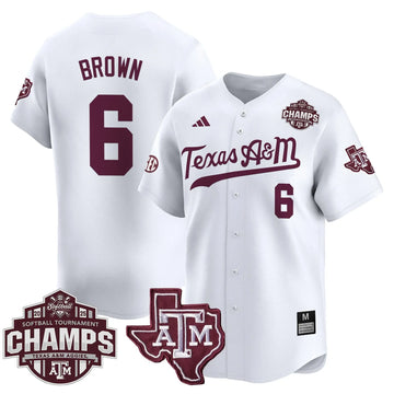 Personalized Aggies 2026 SEC Softball Conference Tournament Champions Patch Vapor Premier Limited Jersey - Stitched - White / Taylor Brown Stitched