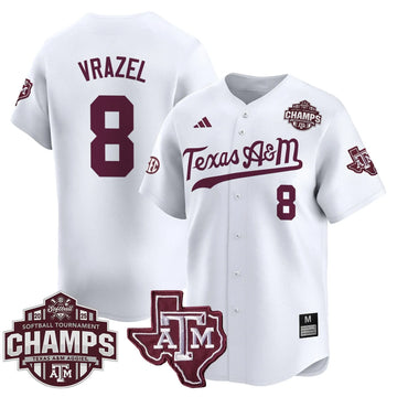 Personalized Aggies 2026 SEC Softball Conference Tournament Champions Patch Vapor Premier Limited Jersey - Stitched - White / Frankie Vrazel Stitched