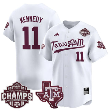 Personalized Aggies 2026 SEC Softball Conference Tournament Champions Patch Vapor Premier Limited Jersey - Stitched - White / Emiley Kennedy Stitched