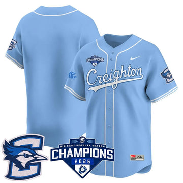 Personalized Creighton Bluejays Baseball 2026 Big East Baseball Tournament Champions Jersey N1 - Stitched - Blue / Team Stitched