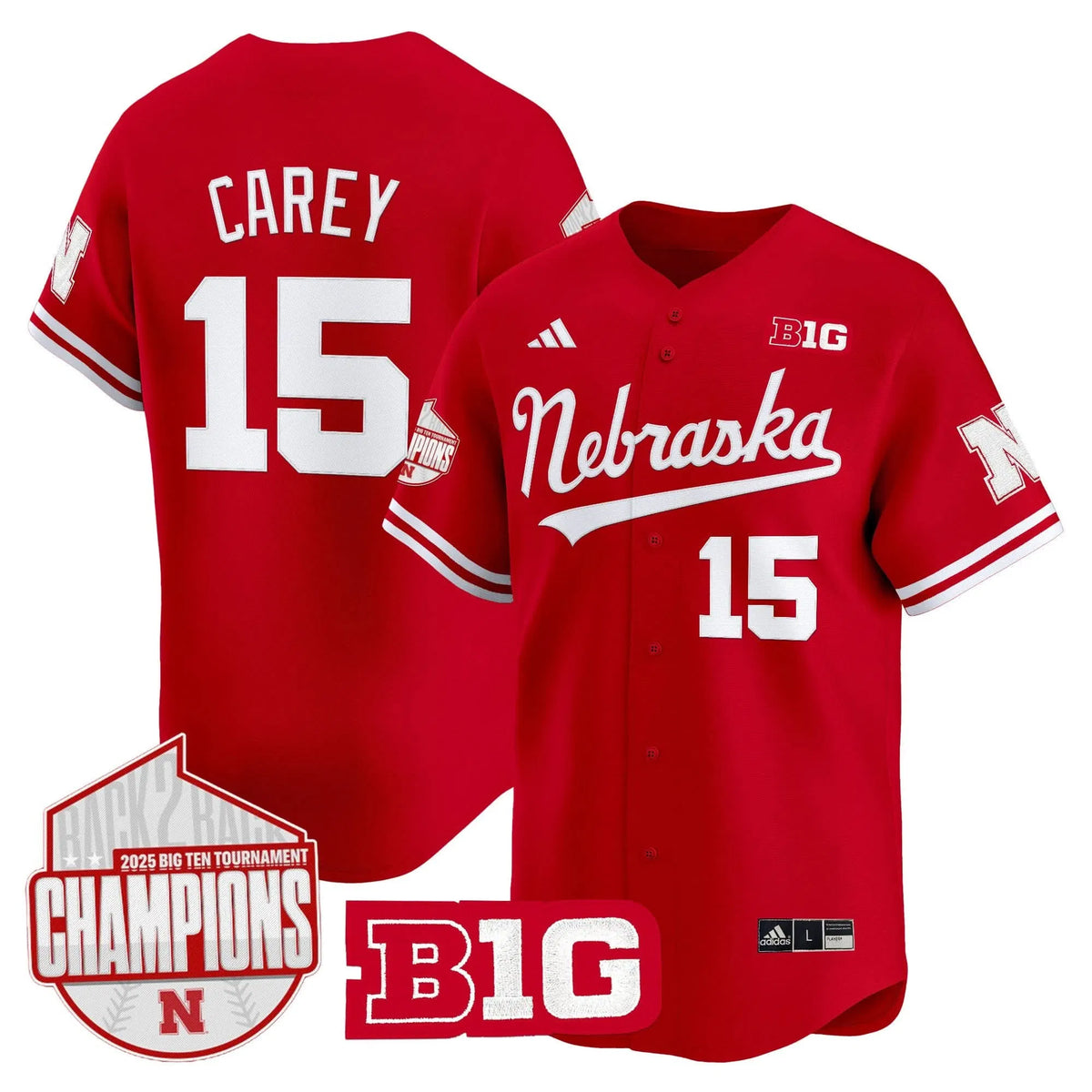 Personalized NH Back 2 Back Champions Patch Vapor Premier Limited Jersey - Scarlet / Dylan Carey Stitched