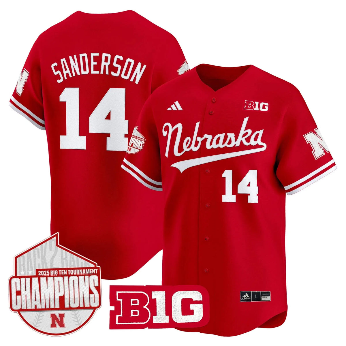 Personalized NH Back 2 Back Champions Patch Vapor Premier Limited Jersey - Scarlet / Case Sanderson Stitched