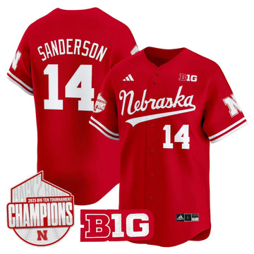 Personalized NH Back 2 Back Champions Patch Vapor Premier Limited Jersey - Scarlet / Case Sanderson Stitched