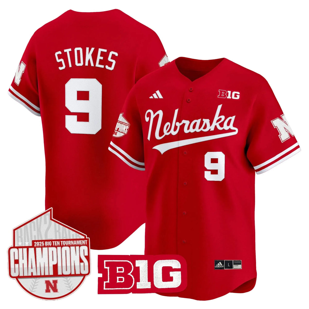 Personalized NH Back 2 Back Champions Patch Vapor Premier Limited Jersey - Scarlet / Rhett Stokes Stitched