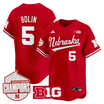 Personalized NH Back 2 Back Champions Patch Vapor Premier Limited Jersey - Scarlet / Robby Bolin Stitched