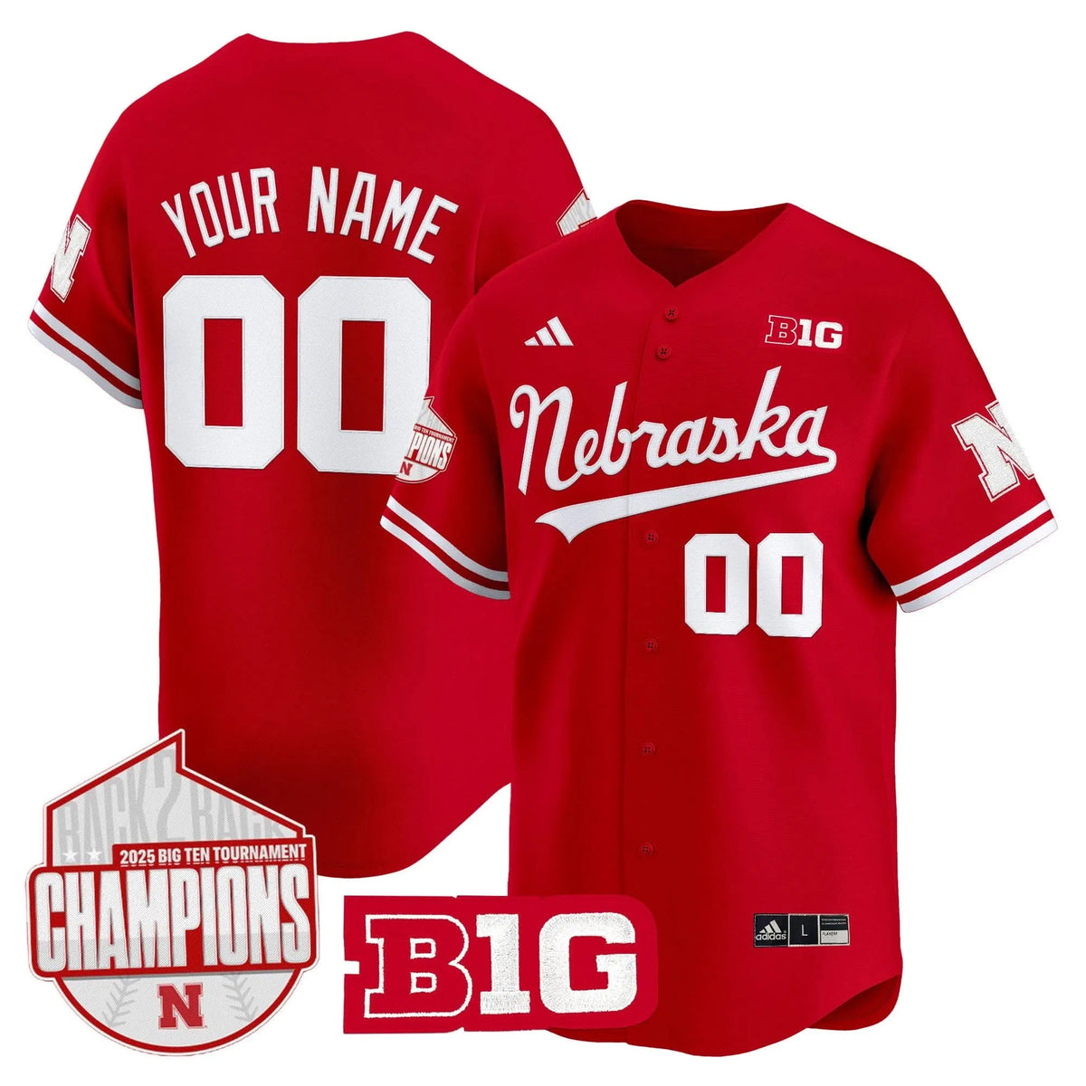 Personalized NH Back 2 Back Champions Patch Vapor Premier Limited Custom Jersey - Scarlet Stitched