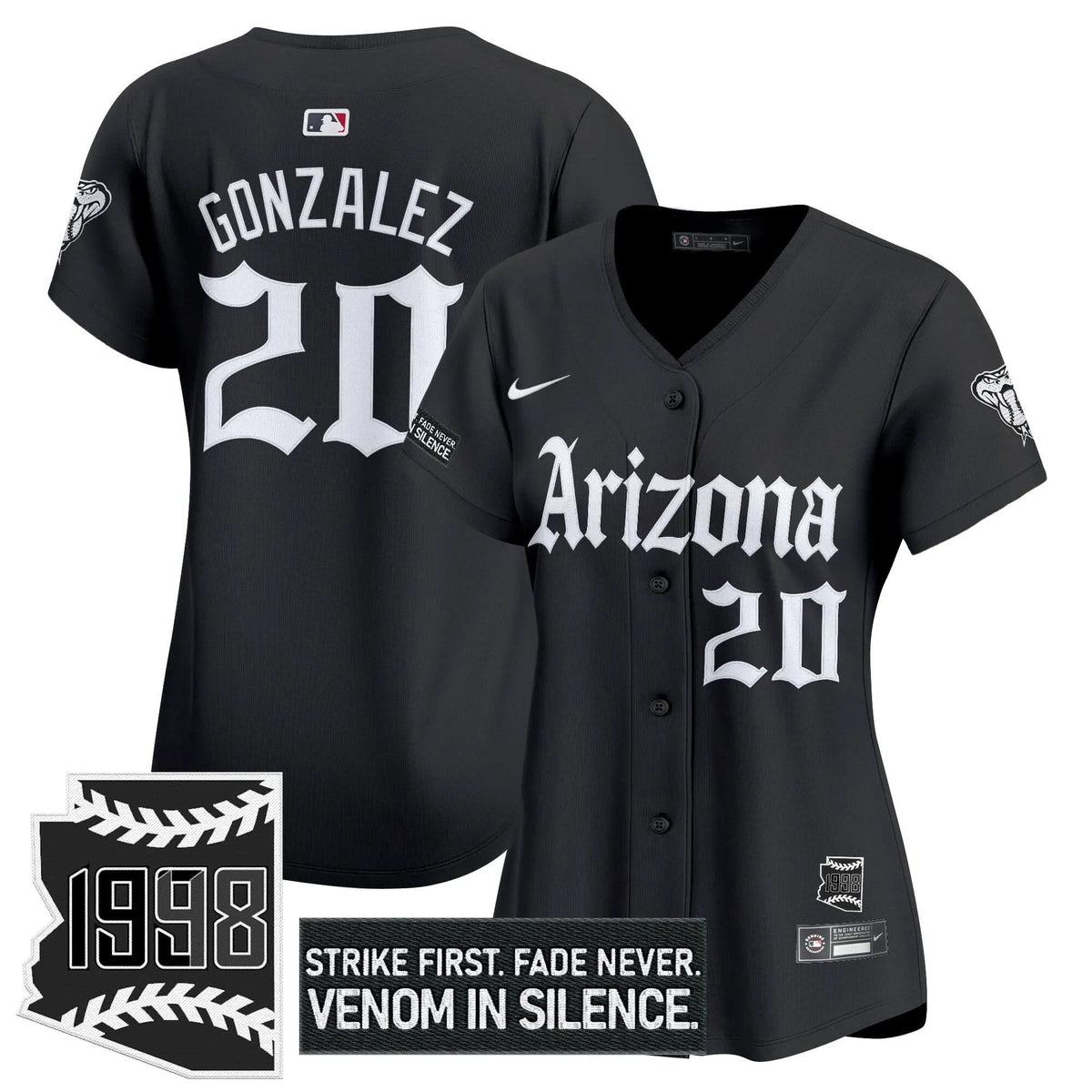 Personalized Women's AD 'Gothic Desert Fang Edition' Vapor Premier Limited Jersey - Stitched - Black / Luis Gonzalez Stitched