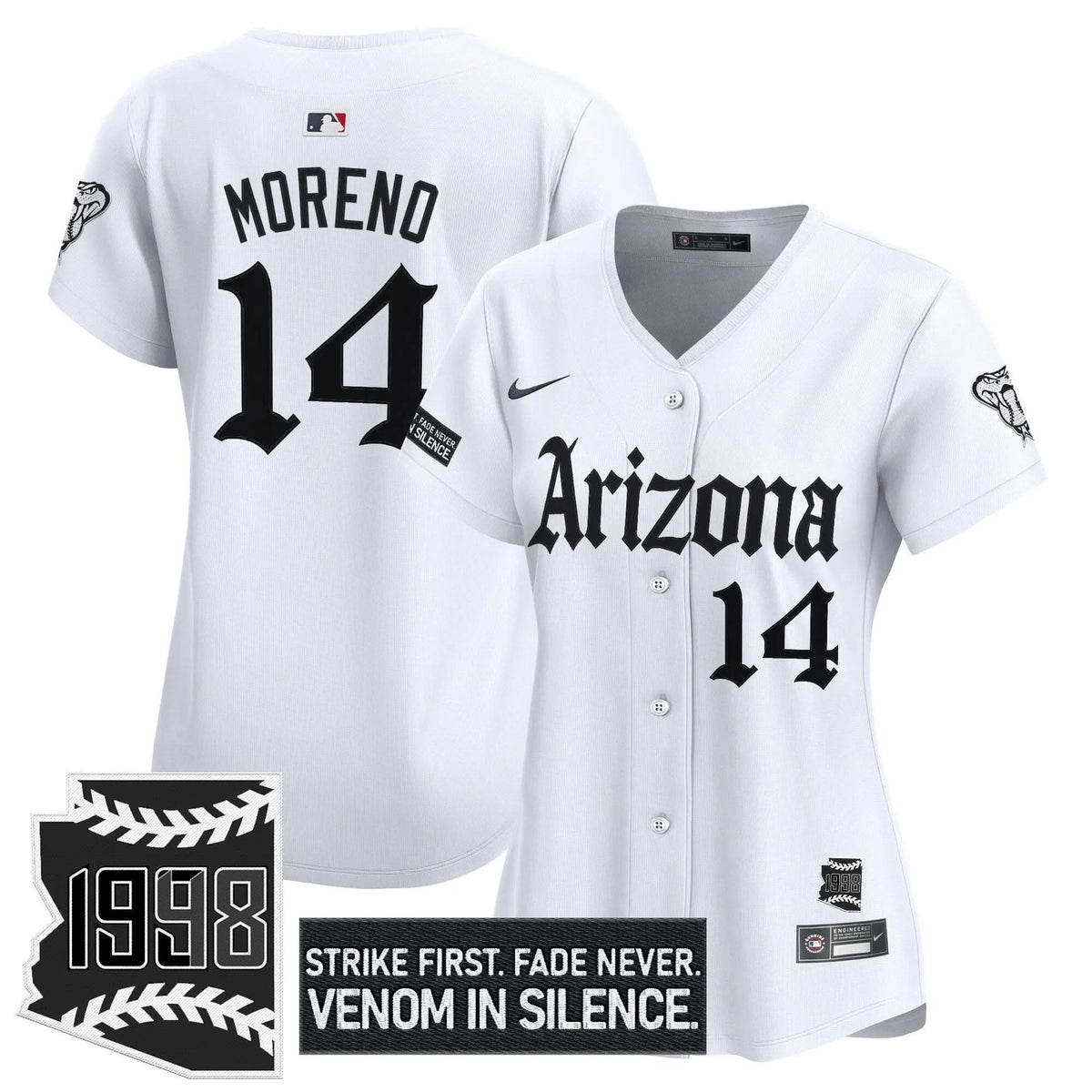 Personalized Women's AD 'Gothic Desert Fang Edition' Vapor Premier Limited Jersey - Stitched - White / Gabriel Moreno Stitched