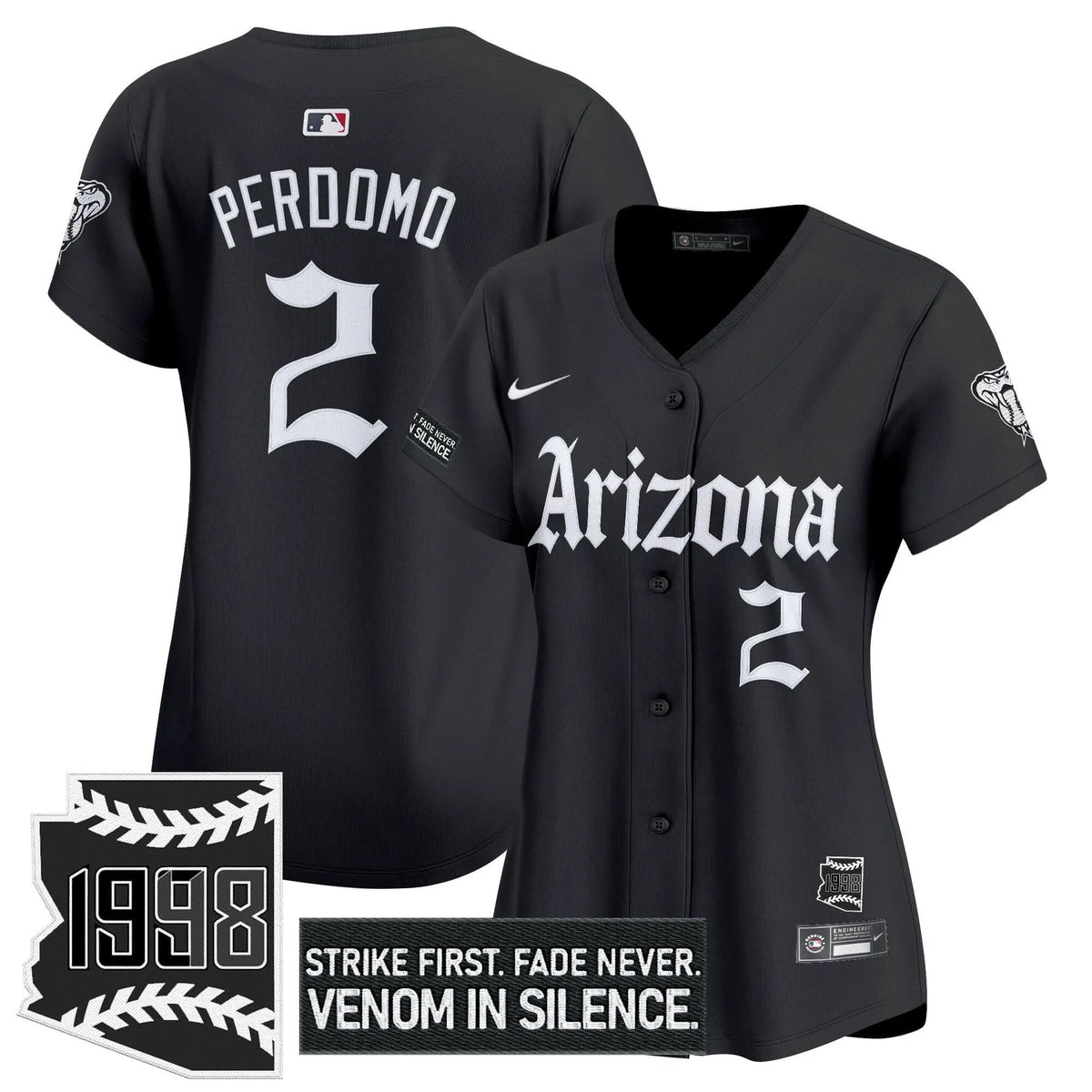 Personalized Women's AD 'Gothic Desert Fang Edition' Vapor Premier Limited Jersey - Stitched - Black / Geraldo Perdomo Stitched