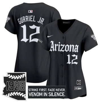 Personalized Women's AD 'Gothic Desert Fang Edition' Vapor Premier Limited Jersey - Stitched - Black / Lourdes Gurriel Jr. Stitched