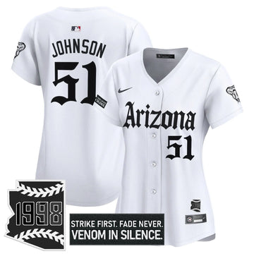 Personalized Women's AD 'Gothic Desert Fang Edition' Vapor Premier Limited Jersey - Stitched - White / Randy Johnson Stitched