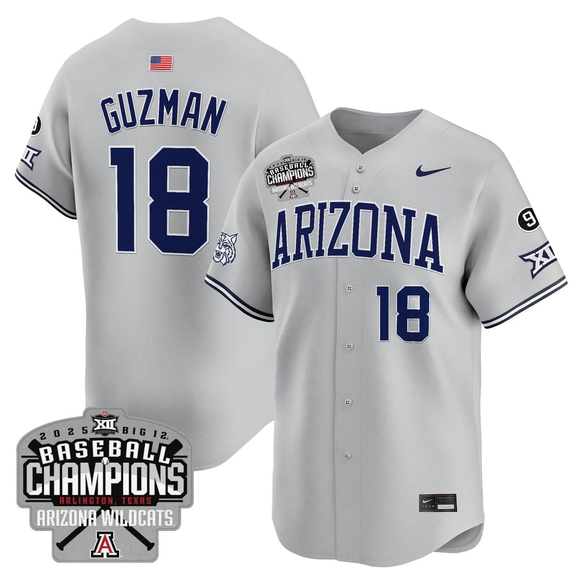 Personalized ARIZ 2026 Big 12 Champions Vapor Premier Limited Jersey - Adonys Guzman Stitched