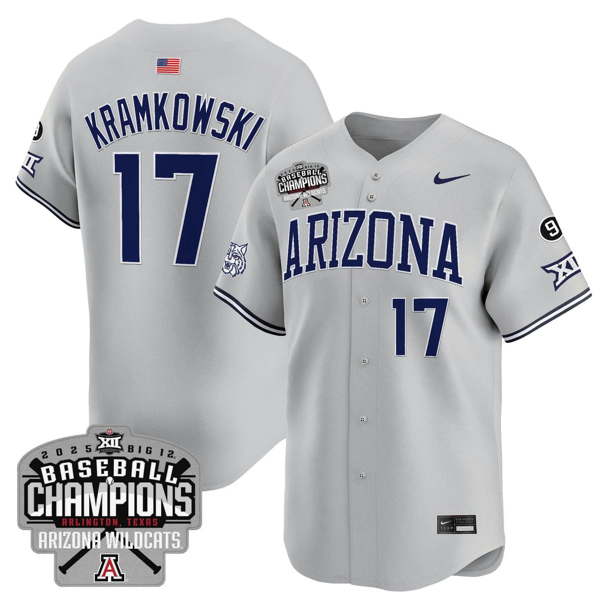 Personalized ARIZ 2026 Big 12 Champions Vapor Premier Limited Jersey - Owen Kramkowski Stitched