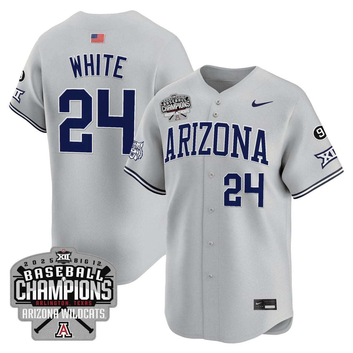 Personalized ARIZ 2026 Big 12 Champions Vapor Premier Limited Jersey - Mason White Stitched