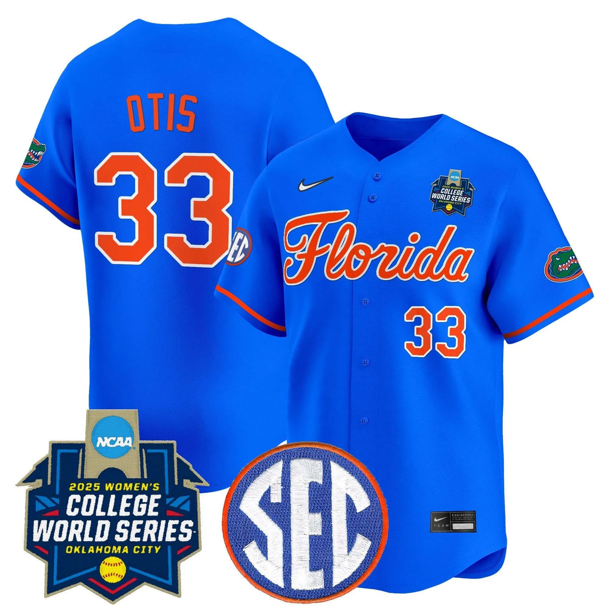 Personalized FG Softball 2026 World Series (WCWS) Vapor Premier Limited Jersey - Stitched - Royal / Korbe Otis Stitched
